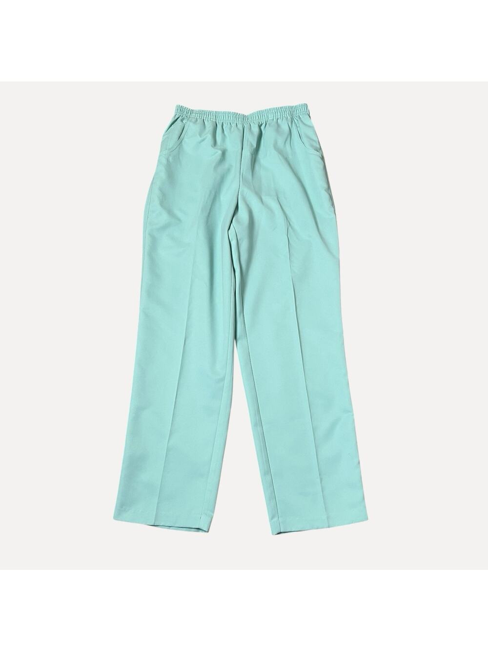 Napa Valley Women Chino Pants Size 14 Blue Green Elastic Waist Casual Pull On